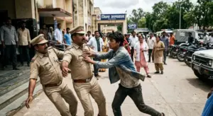 गोरखपुर जिला अस्पताल से रूटीन मेडिकल जांच के दौरान एक बाल अपचारी पुलिस को धक्का देकर फरार हो गया। पुलिस ने उसकी तलाश के लिए चार टीमें गठित की हैं और सीसीटीवी फुटेज खंगाली जा रही है, साथ ही संबंधित पुलिसकर्मियों पर कार्रवाई की तैयारी है।